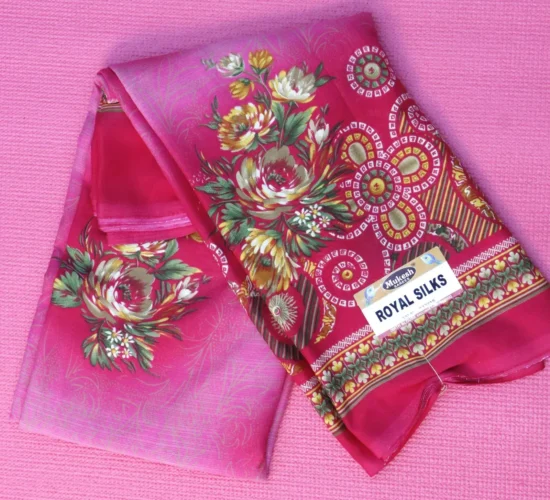 Light Pink Colour Printed Sarees