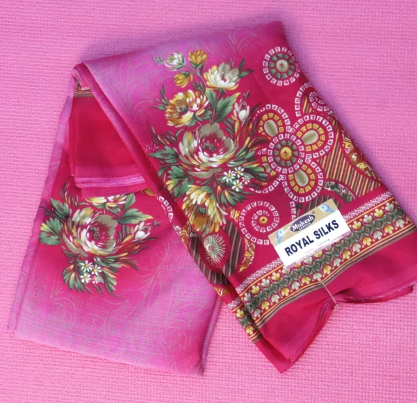 Light Pink Colour Printed Sarees