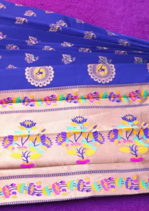 Multi Colour Meena Butta with Peacock Design Sarees