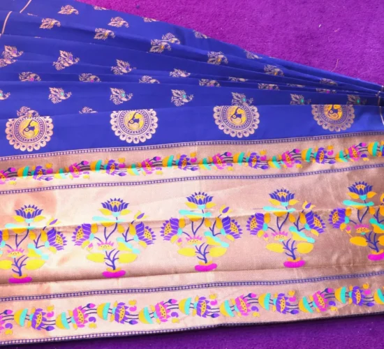Multi Colour Meena Butta with Peacock Design Sarees