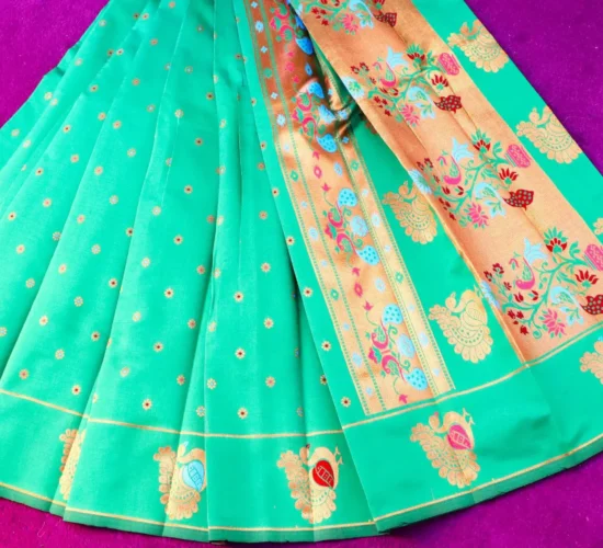 Multi Colour Meena Butta with Peacock Design Sarees