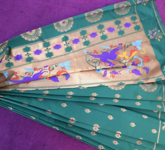 Multi Colour Meena Butta with Peacock Design Sarees